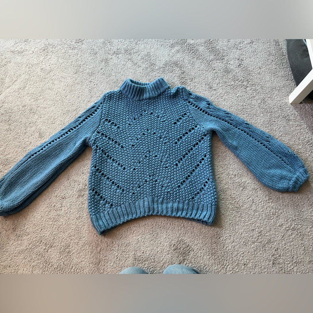 H&M Chunky Blue Mockneck Sweater
